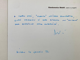 Architetture di Giandomenico Belotti, La dedica di Giandomenico Belotti a Carlo Orsi