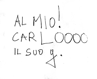 Mai dire Mao, La dedica di Gherardo Frassa a Carlo Orsi all'interno del catalogo